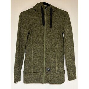 O’Neill Women’s Green Black Full Zip Hooded Sweatshirt Size XS